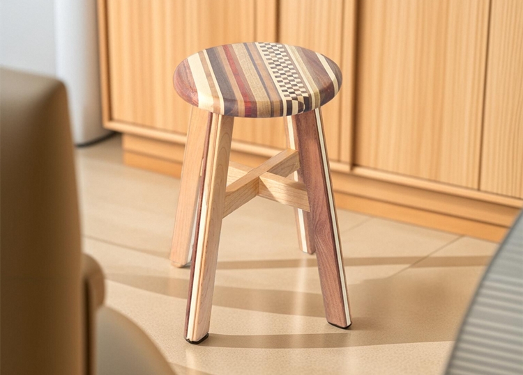 Yosegi Zaiku Wood Stools Style A picture 1